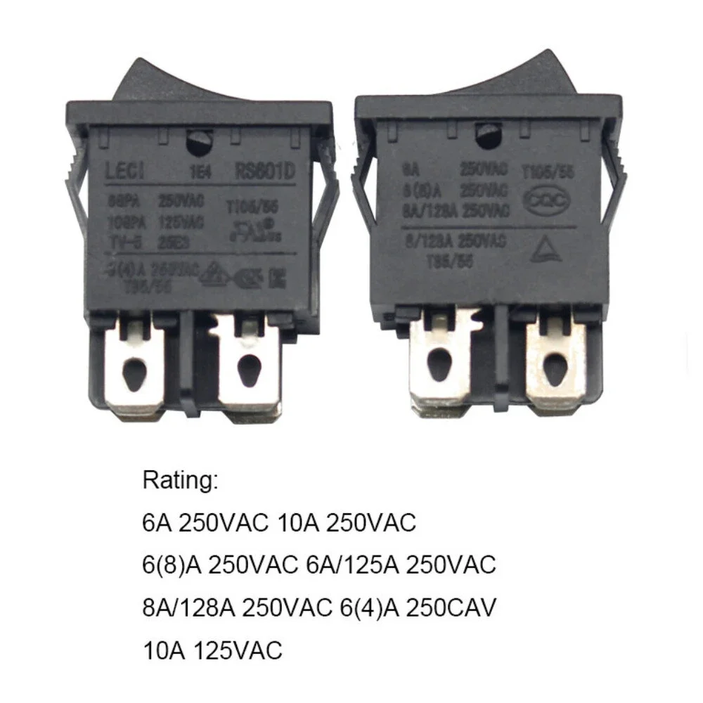 2 Pcs KCD1-4-201 DPST Rocker Switch 4 Pin ON-OFF AC 250V 6A 125V 10A
